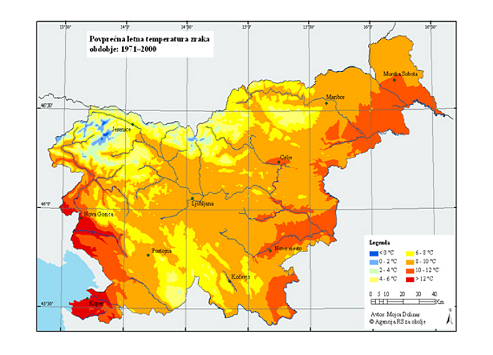 Povprečna letna temperatura zraka